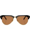 Miu Miu Logo-lettering Navigator-frame Sunglasses In Black