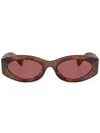 Miu Miu Womens Brown Mu 11ws Oval-shape Acetate Sunglasses In Brown