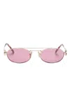 Miu Miu Womens Gold Mu 54zs Oval-frame Metal Sunglasses In Gold