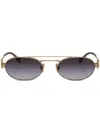 Miu Miu Womens Gold Mu 54zs Oval-frame Metal Sunglasses In Yellow