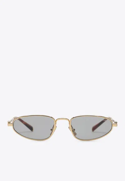 Miu Miu Logo Lettering Oval Sunglasses