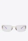 Miu Miu Logo Lettering Rectangular Sunglasses