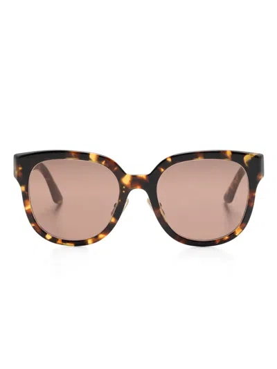 Miu Miu Logo Sunglasses In Tobacco