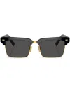 Miu Miu Womens Black Mu 10zs Rectangle-frame Acetate Sunglasses In Black