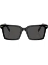 Miu Miu Womens Black Mu 13zs Rectangle-frame Acetate Sunglasses In Black