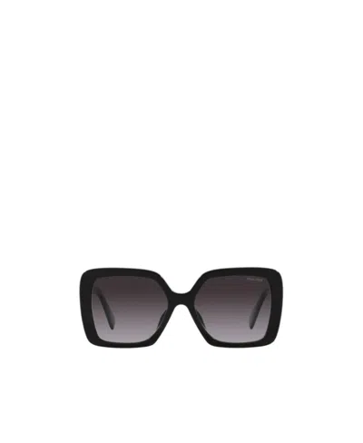 Miu Miu Logo-lettering Square-frame Sunglasses In Black