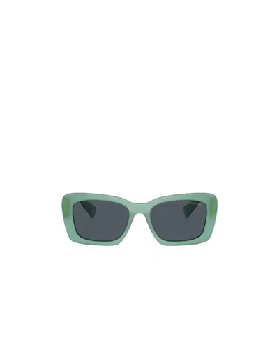Miu Miu Logo-lettering Square-frame Sunglasses In Gray