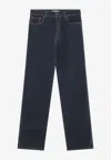 Miu Miu Logo Lettering Straight-leg Jeans In Black