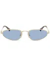 Miu Miu Logo-lettering Sunglasses In 金色