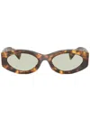 Miu Miu Logo-lettering Sunglasses In 褐色