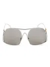Miu Miu Angular Metallic-acetate Sunglasses With Elegant Temples In 灰色