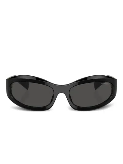 Miu Miu Glimpse D-frame Acetate Sunglasses In Black