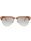 Miu Miu Acetate & Metal Aviator Sunglasses In 褐色