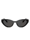 Miu Miu Logo-lettering Sunglasses In Black