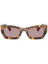 Miu Miu Logo-lettering Sunglasses In Berry