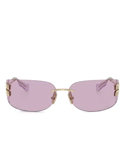 Miu Miu Logo-lettering Sunglasses In Pink