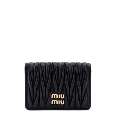 Miu Miu Black Leather Card Holder