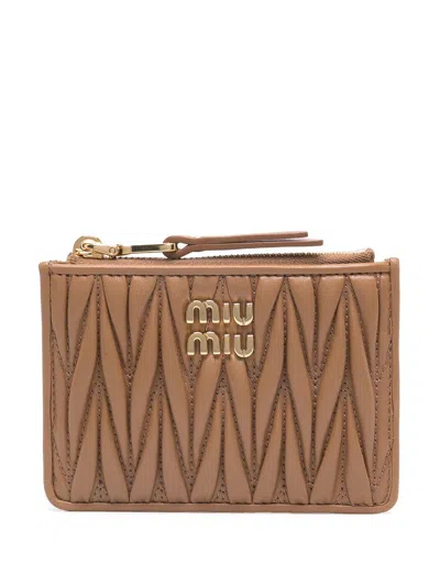 Miu Miu Logo Lettering Wallet In Radica