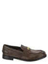 Miu Miu Vintage-effect Leather Penny Loafers In Brown