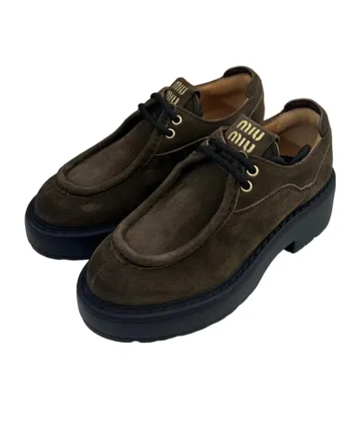 Miu Miu Logo Loafers In Black
