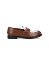 Miu Miu Two-tone Leather Penny Loafers In Brown
