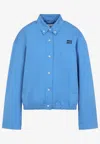 Miu Miu Button-down Collar Cotton Jacket With Elastic Hem