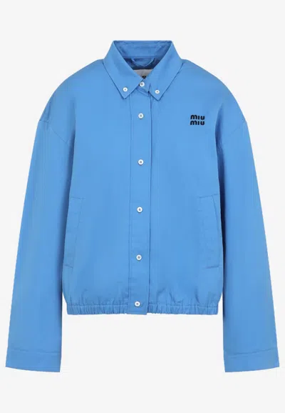 MIU MIU LOGO LONG-SLEEVED OVERSHIRT