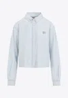Miu Miu Women's Cotton Shirt In Blue