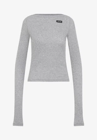 Miu Miu Logo Long-sleeved Top