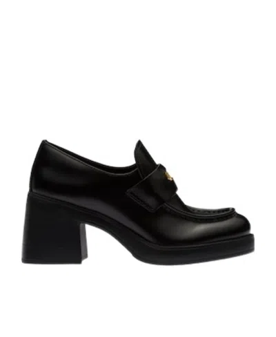 Miu Miu 70mm Leather Penny Loafers In Black