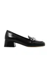 Miu Miu Logo-plaque Leather Loafers In Black