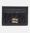 Miu Miu Logo Matelassé Leather Card Holder