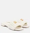 Miu Miu Matelassé Nappa Leather Slides In White