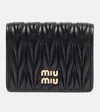 Miu Miu Logo Matelassé Leather Wallet