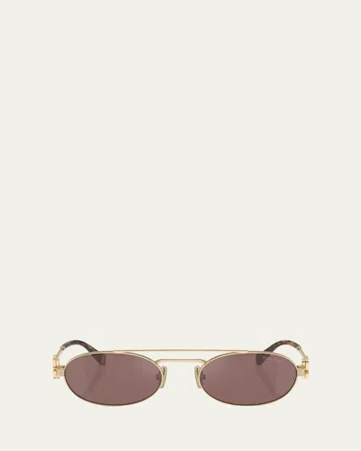 MIU MIU LOGO METAL AVIATOR SUNGLASSES