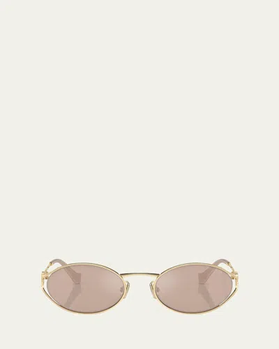 MIU MIU LOGO METAL OVAL SUNGLASSES