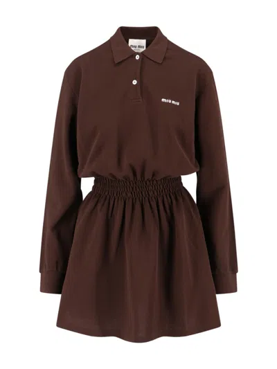 Miu Miu Logo Mini Dress
