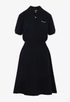 Miu Miu Mini Dress With Elastic Waist And Flared Skirt In Black