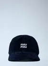 Miu Miu Logo Motif Baseball Cap In Blue