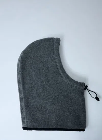 Miu Miu Logo Motif Fleece Hood In Gray