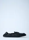 Miu Miu Women Logo Motif Leather Loafers In Black