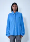 Miu Miu Button-down Shirt With Classic Collar In Multi