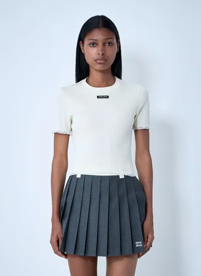 Miu Miu Logo Motif T-shirt
