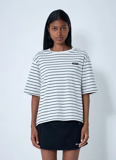 Miu Miu Logo Motif T-shirt