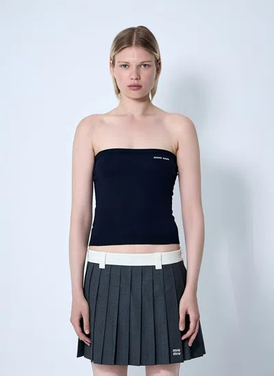 Miu Miu Logo Motif Tube Top