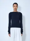 Miu Miu Blue Boat Neck Sweater In Wool In Blue