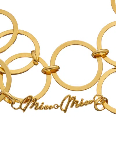 Miu Miu Logo Necklace In Gold