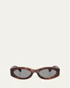 Miu Miu Logo Oval Acetate Sunglasses