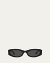 Miu Miu Eyewear Oval Frame Sunglasses In Grey