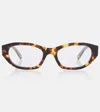 Miu Miu Logo Oval Glasses In Brown